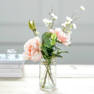 artificial-spring-blossom-peachy-garden-rose-jam-jar